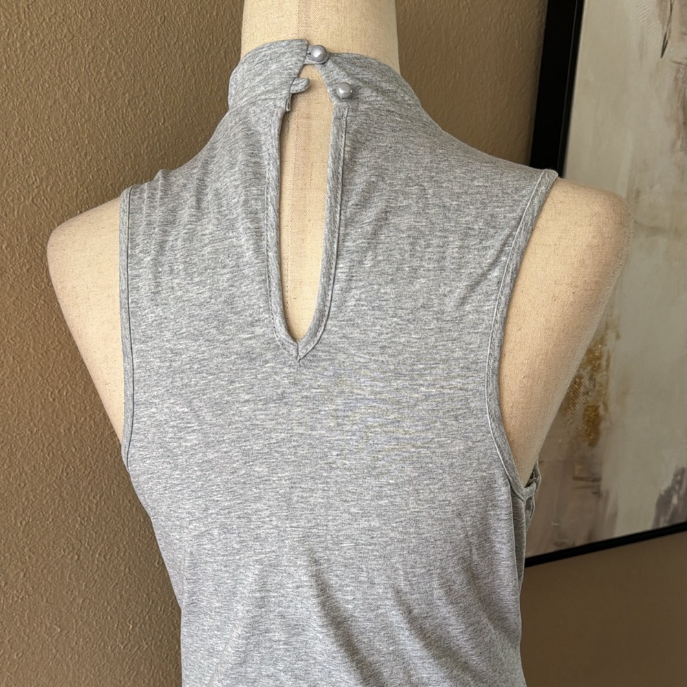High neck sleeveless bodysuit in heather grey - Picture 7 of 8
